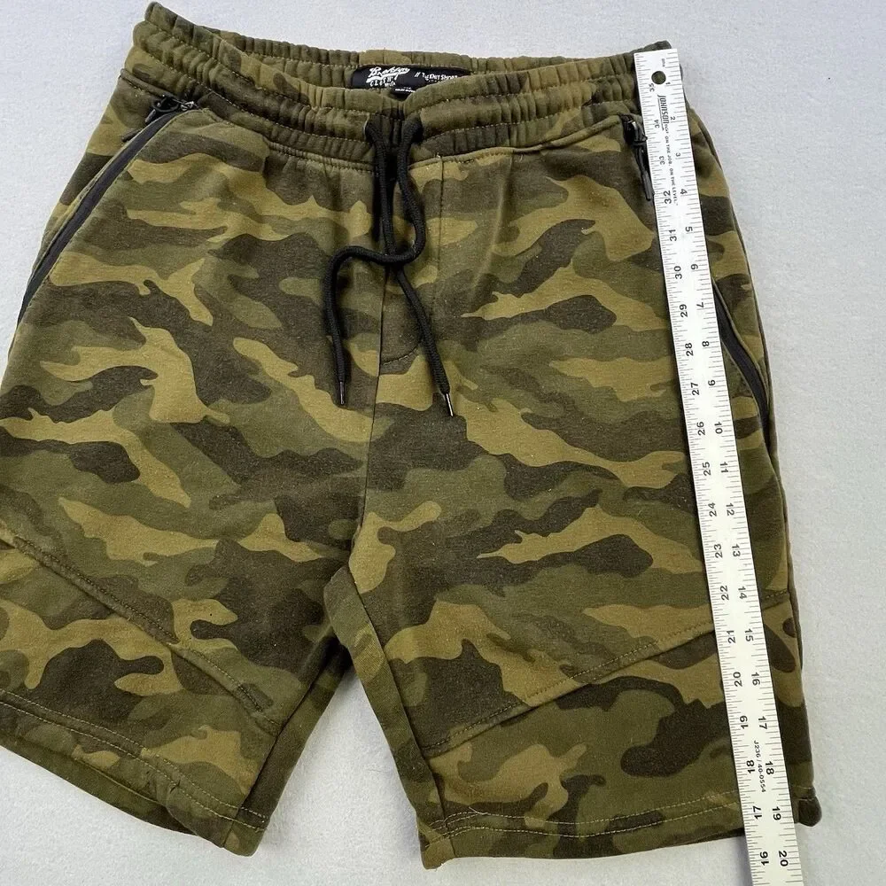 Brooklyn Cloth Knit Shorts Men Size Medium Green Camo Drawstring Comfort